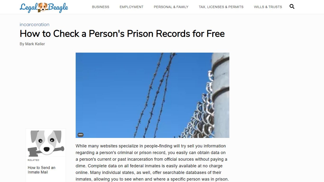 How to Check a Person's Prison Records for Free | Legal Beagle
